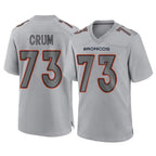 Kooe D.Broncos #73 Frank Crum Player Gray Atmosphere Fashion Limited Game Stitched Jerseys