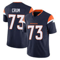 Kooe D.Broncos #73 Frank Crum Player Navy Limited Vapor F.U.S.E. Home Game Stitched Jerseys