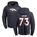 Kooe D.Broncos #73 Frank Crum Player Navy Pullover Hoodie Limited Stitched Jerseys
