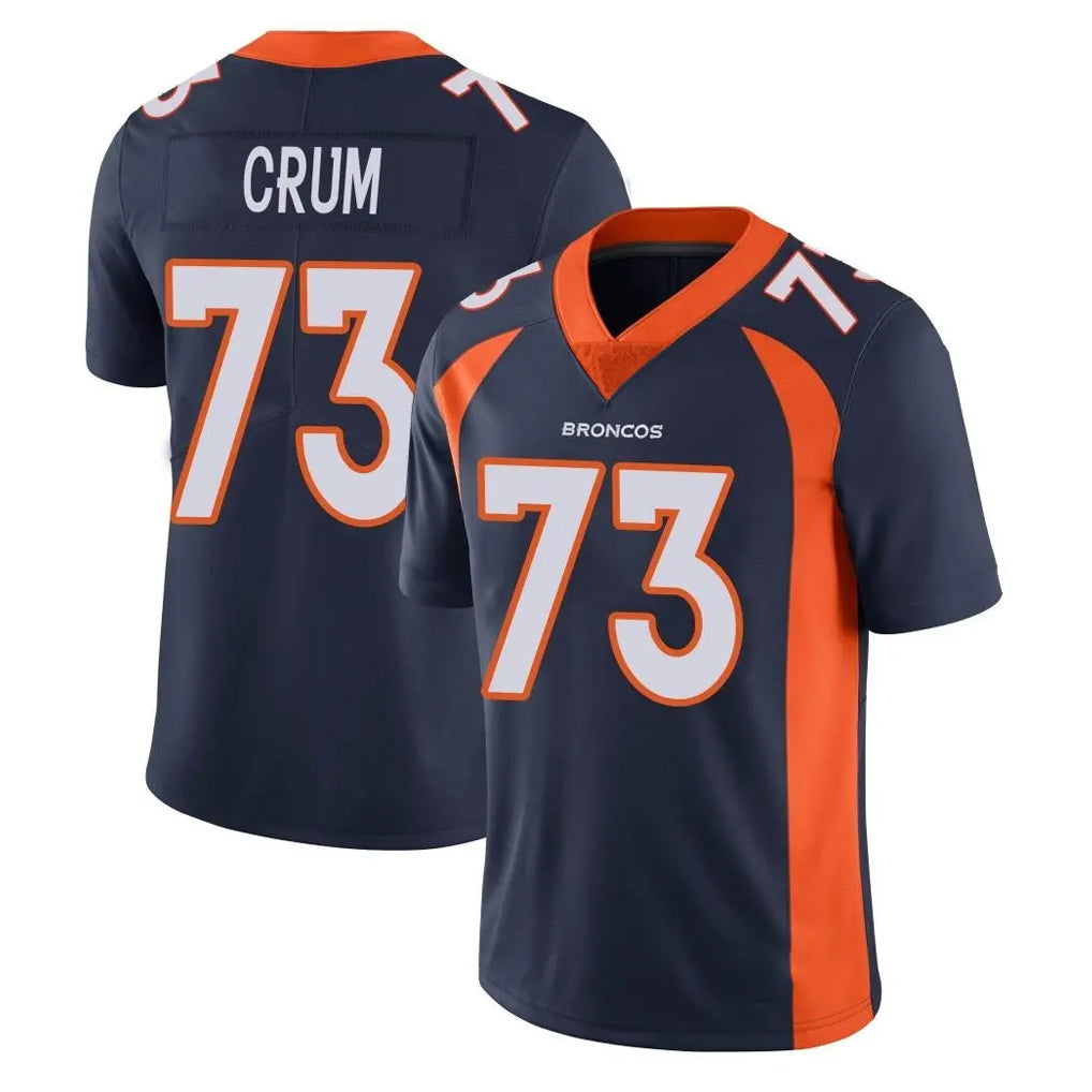 Kooe D.Broncos #73 Frank Crum Player Navy Vapor Untouchable Limited Game Stitched Jerseys