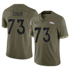 Kooe D.Broncos #73 Frank Crum Player Olive Salute To Service Limited Stitched Jerseys
