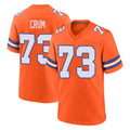 Kooe D.Broncos #73 Frank Crum Player Orange Alternate Collection Throwback Game Stitched Jerseys