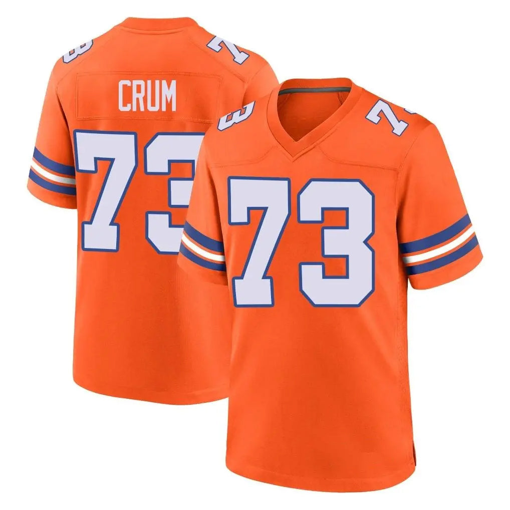 Kooe D.Broncos #73 Frank Crum Player Orange Alternate Collection Throwback Game Stitched Jerseys