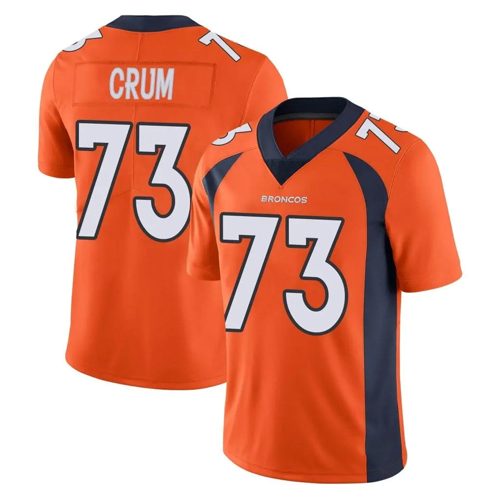Kooe D.Broncos #73 Frank Crum Player Orange Color Vapor Untouchable Limited Game Stitched Jerseys