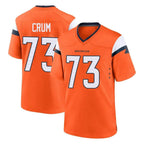 Kooe D.Broncos #73 Frank Crum Player Orange Home Game Stitched Jerseys