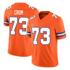 Kooe D.Broncos #73 Frank Crum Player Orange Limited Alternate Vapor F.U.S.E. Throwback Game Stitched Jerseys