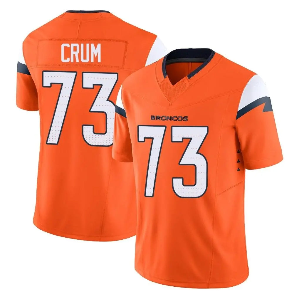 Kooe D.Broncos #73 Frank Crum Player Orange Vapor F.U.S.E. Limited Home Game Stitched Jerseys