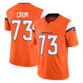 Kooe D.Broncos #73 Frank Crum Player Orange Vapor F.U.S.E. Limited Home Game Stitched Jerseys