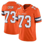 Kooe D.Broncos #73 Frank Crum Player Orange Vapor Untouchable Limited Home Game Stitched Jerseys