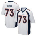 Kooe D.Broncos #73 Frank Crum Player White Game Stitched Jerseys