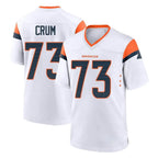 Kooe D.Broncos #73 Frank Crum Player White Home Game Stitched Jerseys