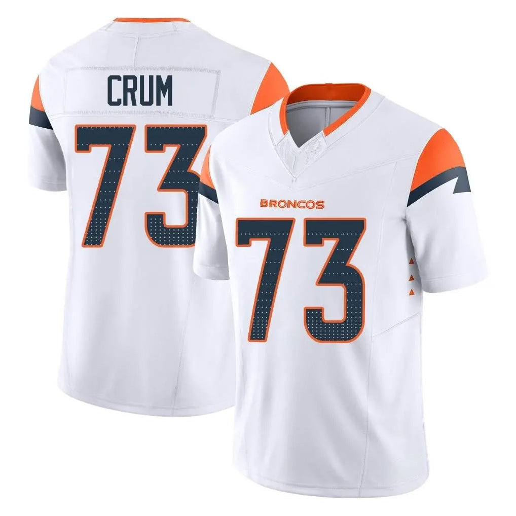 Kooe D.Broncos #73 Frank Crum Player White Limited Vapor F.U.S.E. Home Game Stitched Jerseys