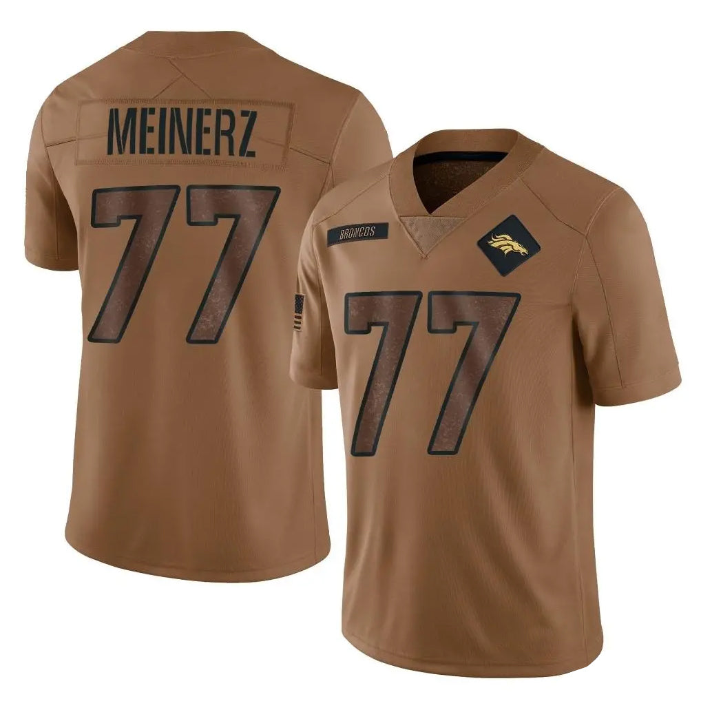Kooe D.Broncos #77 Quinn Meinerz Player Brown Salute To Service Limited Stitched Jerseys