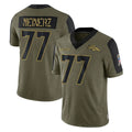Kooe D.Broncos #77 Quinn Meinerz Player Olive Salute To Service Limited Game Stitched Jerseys