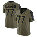 Kooe D.Broncos #77 Quinn Meinerz Player Olive Salute To Service Limited Game Stitched Jerseys