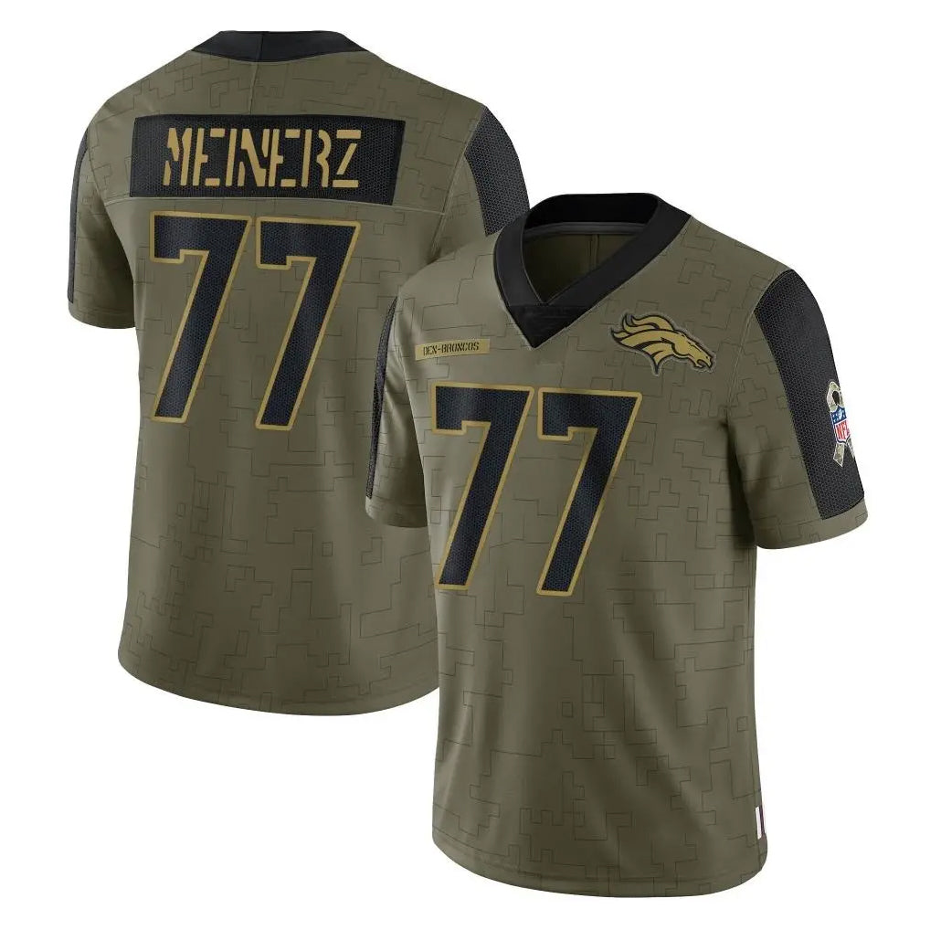 Kooe D.Broncos #77 Quinn Meinerz Player Olive Salute To Service Limited Game Stitched Jerseys