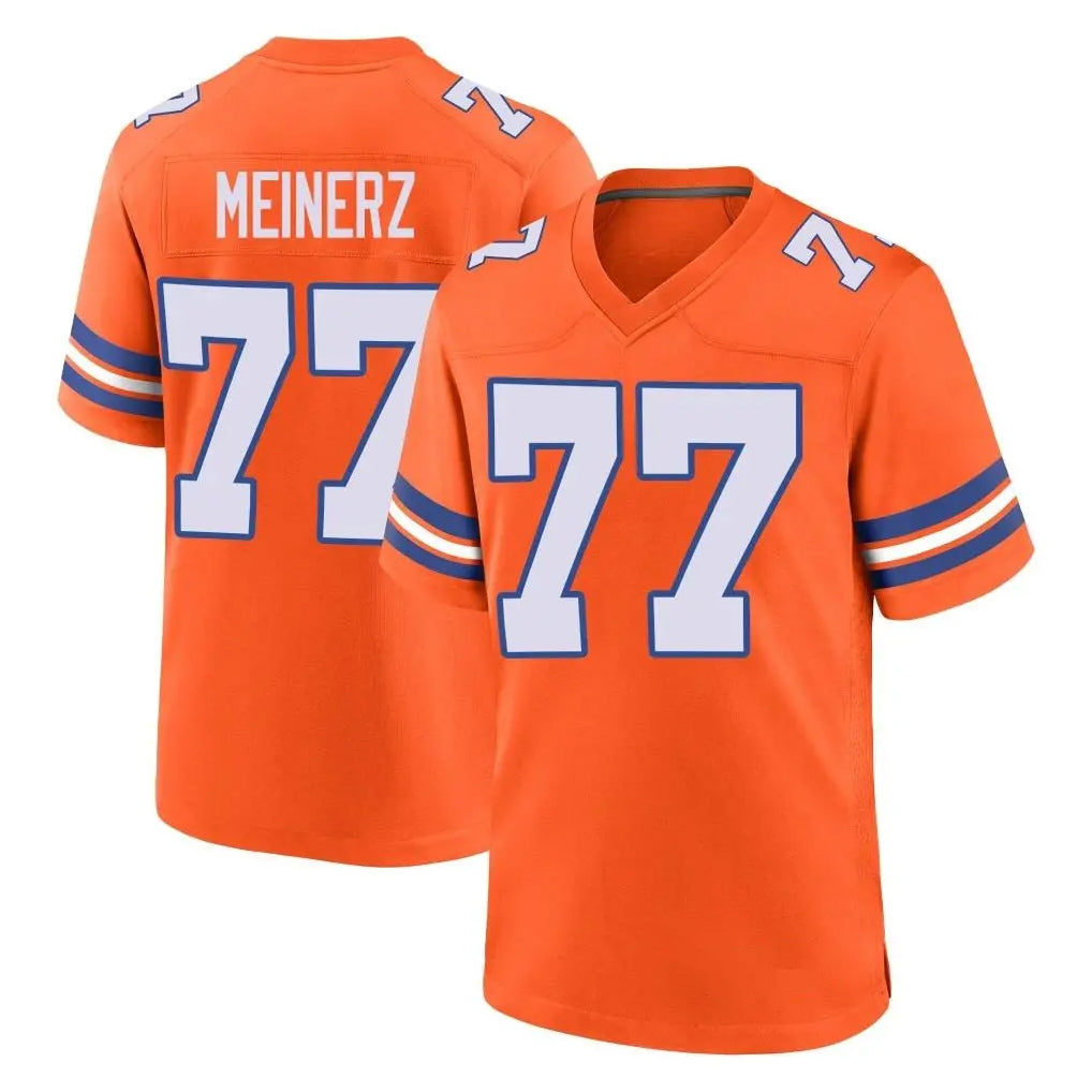Kooe D.Broncos #77 Quinn Meinerz Player Orange Alternate Collection Throwback Game Stitched Jerseys