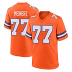 Kooe D.Broncos #77 Quinn Meinerz Player Orange Alternate Collection Throwback Game Stitched Jerseys