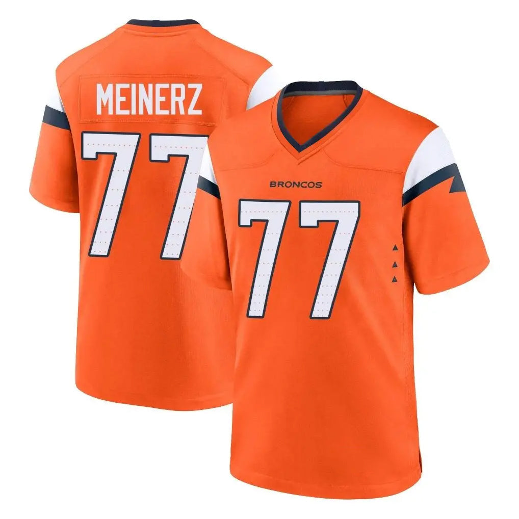 Kooe D.Broncos #77 Quinn Meinerz Player Orange Home Game Stitched Jerseys