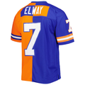 Kooe D.Broncos #7 John Elway Mitchell & Ness RoyalOrange 1990 Split Legacy Replica Stitched Puhic Jersey