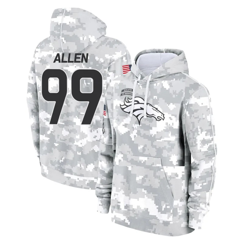 Kooe D.Broncos #99 Zach Allen Player Arctic Camo Salute to Service Hoodies Limited Game Stitched Jerseys