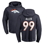 Kooe D.Broncos #99 Zach Allen Player Navy Pullover Hoodie Limited Stitched Jerseys