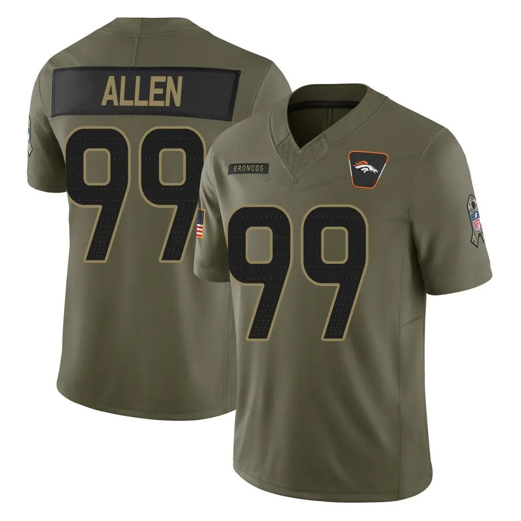 Kooe D.Broncos #99 Zach Allen Player Olive 2025 Salute To Service Limited Home Game Stitched Jerseys