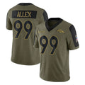 Kooe D.Broncos #99 Zach Allen Player Olive Salute To Service Limited Game Stitched Jerseys