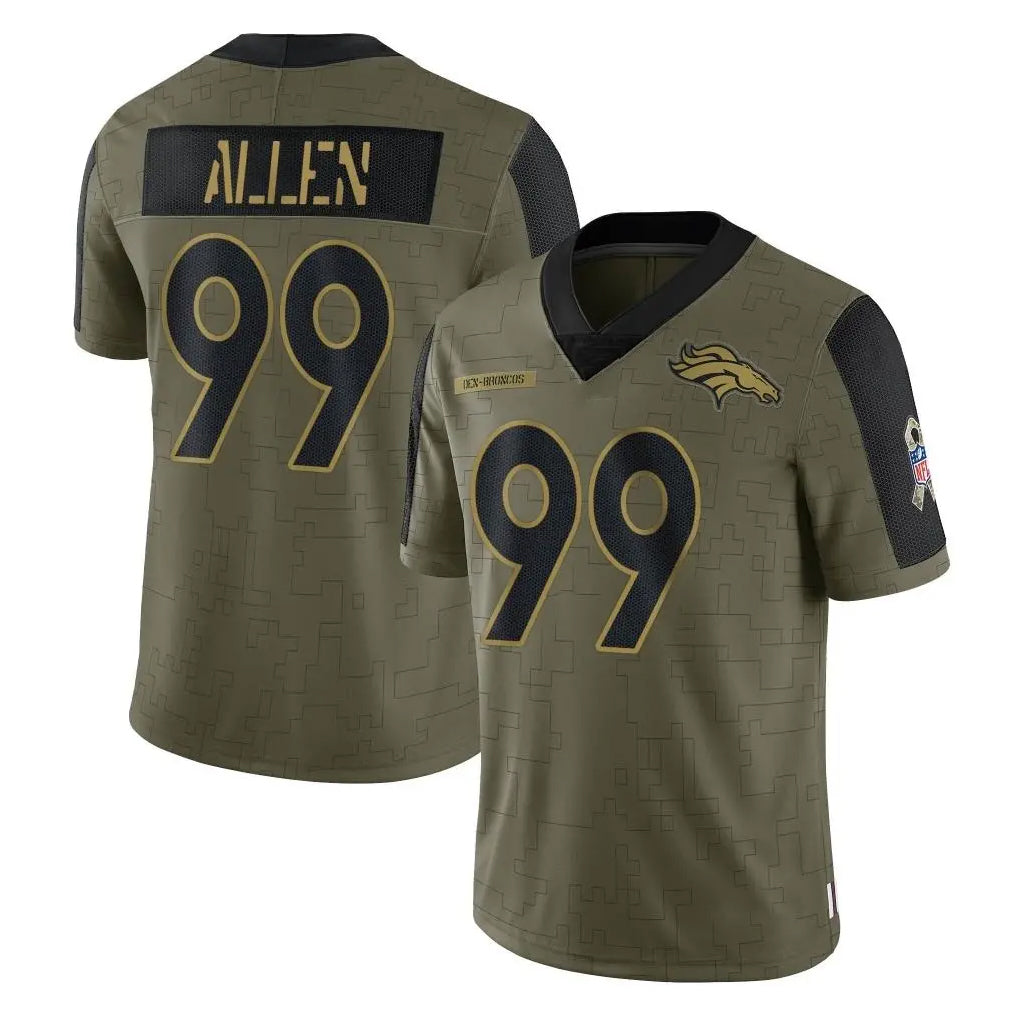 Kooe D.Broncos #99 Zach Allen Player Olive Salute To Service Limited Game Stitched Jerseys
