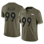 Kooe D.Broncos #99 Zach Allen Player Olive Salute To Service Limited Stitched Jerseys