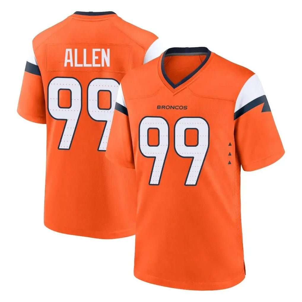 Kooe D.Broncos #99 Zach Allen Player Orange Home Game Stitched Jerseys