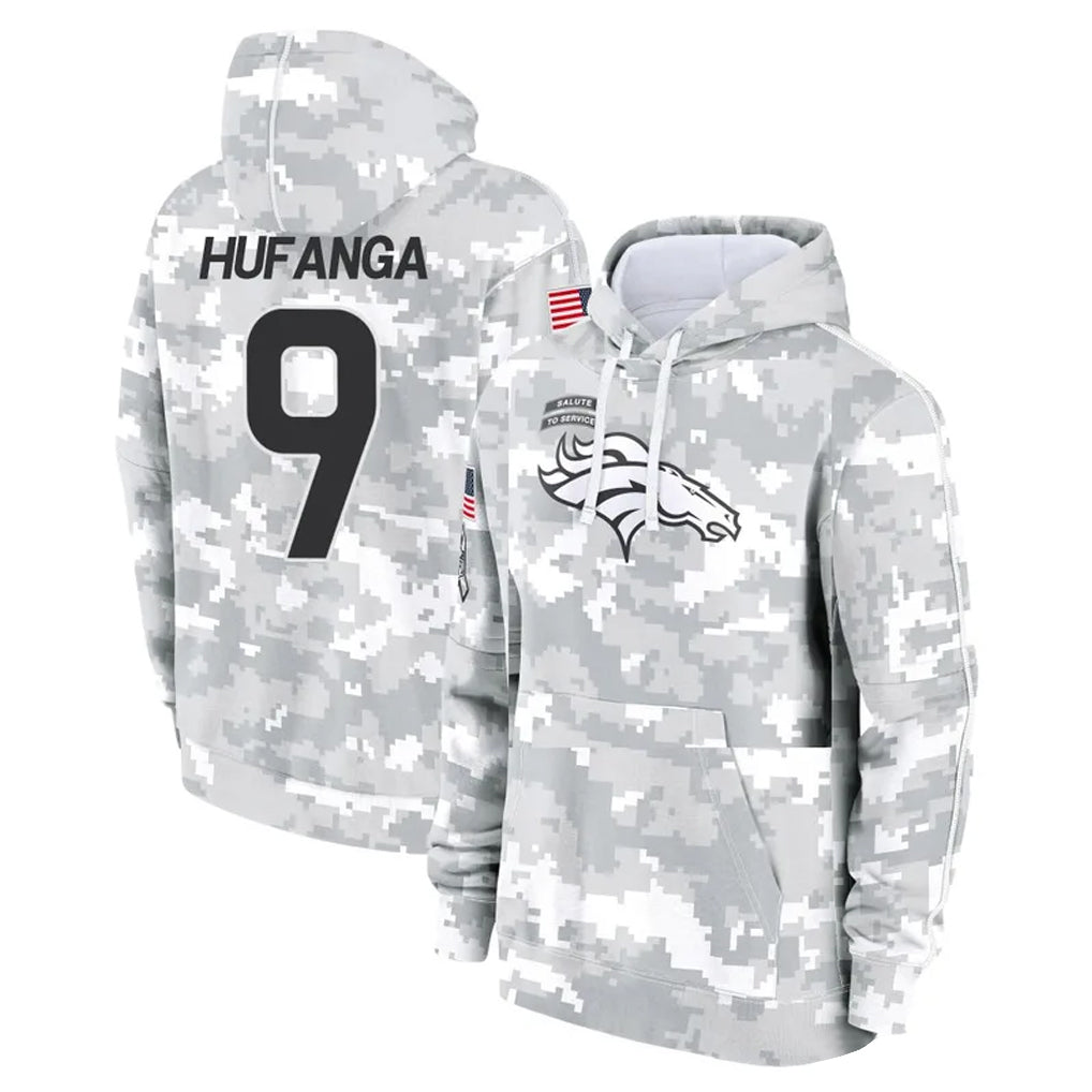 Kooe D.Broncos #9 Talanoa Hufanga Player Arctic Camo Salute to Service Hoodies Limited Game Stitched Jerseys