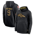 Kooe D.Broncos #9 Talanoa Hufanga Player Black Salute to Service Pullover Hoodies Limited Stitched Jerseys