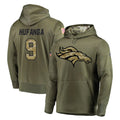 Kooe D.Broncos #9 Talanoa Hufanga Player Olive Salute to Service Pullover Hoodies Home Game Stitched Jerseys