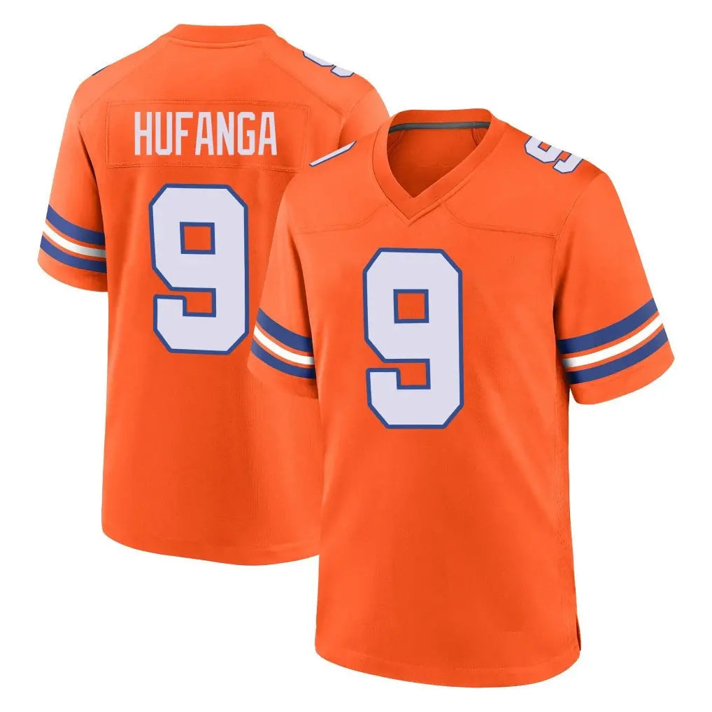Kooe D.Broncos #9 Talanoa Hufanga Player Orange Alternate Collection Throwback Game Stitched Jerseys