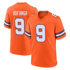 Kooe D.Broncos #9 Talanoa Hufanga Player Orange Alternate Collection Throwback Game Stitched Jerseys