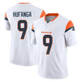 Kooe D.Broncos #9 Talanoa Hufanga Player White Limited Vapor F.U.S.E. Home Game Stitched Jerseys