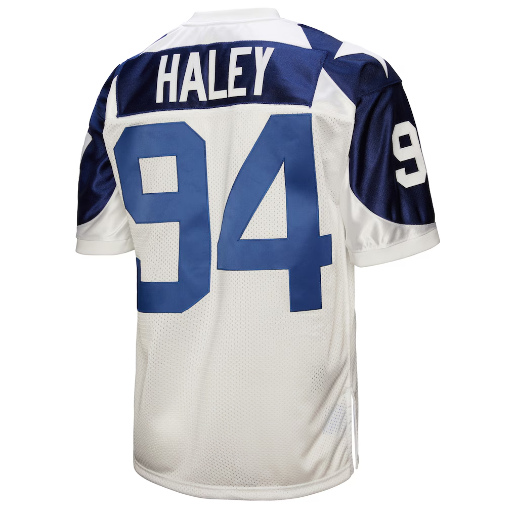 Kooe D.Cowboys 1994 #94 Charles Haley Mitchell & Ness White Authentic Throwback Retired Player Stitched Puhic Jersey