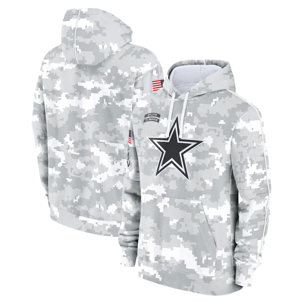 Kooe D.Cowboys Arctic Camo Salute to Service Hoodies Limited Game Blank Player Stitched Jerseys