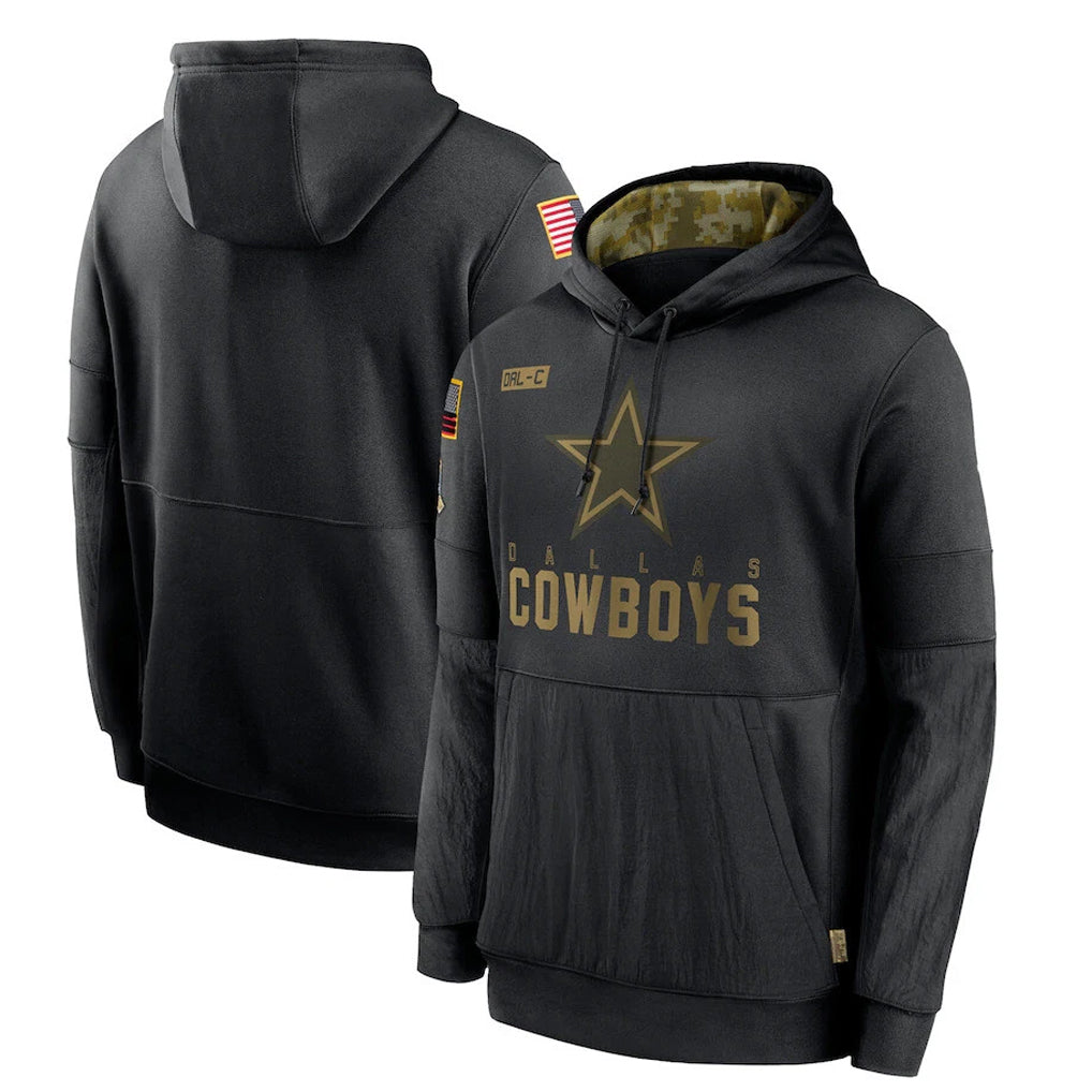 Kooe D.Cowboys Black Salute to Service Pullover Hoodies Limited Blank Player Stitched Jerseys