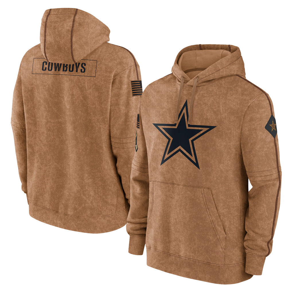 Kooe D.Cowboys Brown Salute to Service Hoodies Limited Game Blank Player Stitched Jerseys