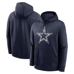 Kooe D.Cowboys Navy Pullover Hoodies Limited Blank Player Stitched Jerseys