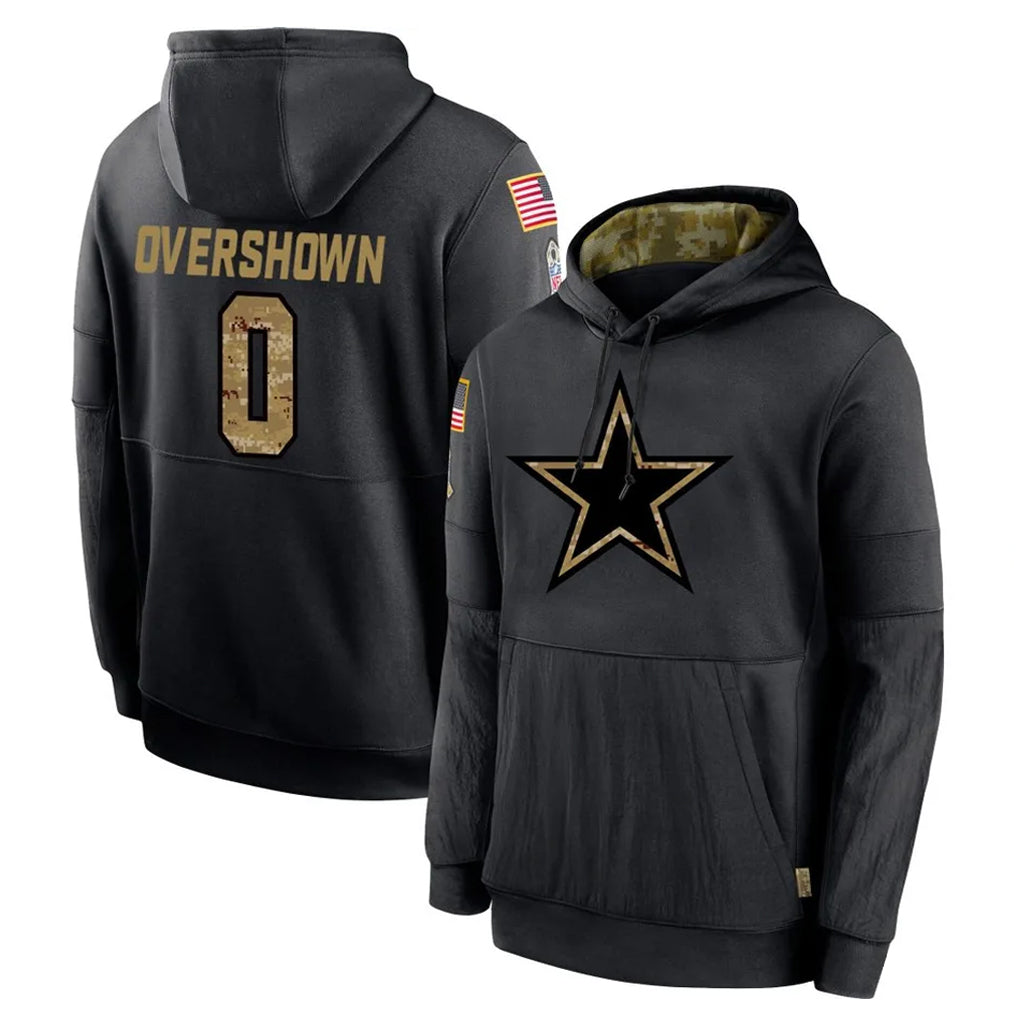 Kooe D.Cowboys #0 DeMarvion Overshown Player Black Salute to Service Pullover Hoodies Limited Stitched Jerseys
