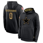 Kooe D.Cowboys #0 DeMarvion Overshown Player Black Salute to Service Pullover Hoodies Limited Stitched Jerseys