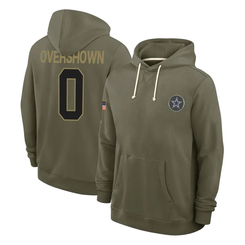 Kooe D.Cowboys #0 DeMarvion Overshown Player Olive Salute to Service Pullover Hoodies Limited Stitched Jerseys