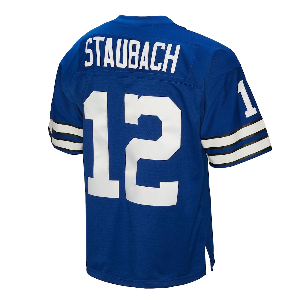 Kooe D.Cowboys #12 Roger Staubach Mitchell & Ness Navy Big & Tall 1971 Legacy Retired Player Stitched Puhic  Jersey