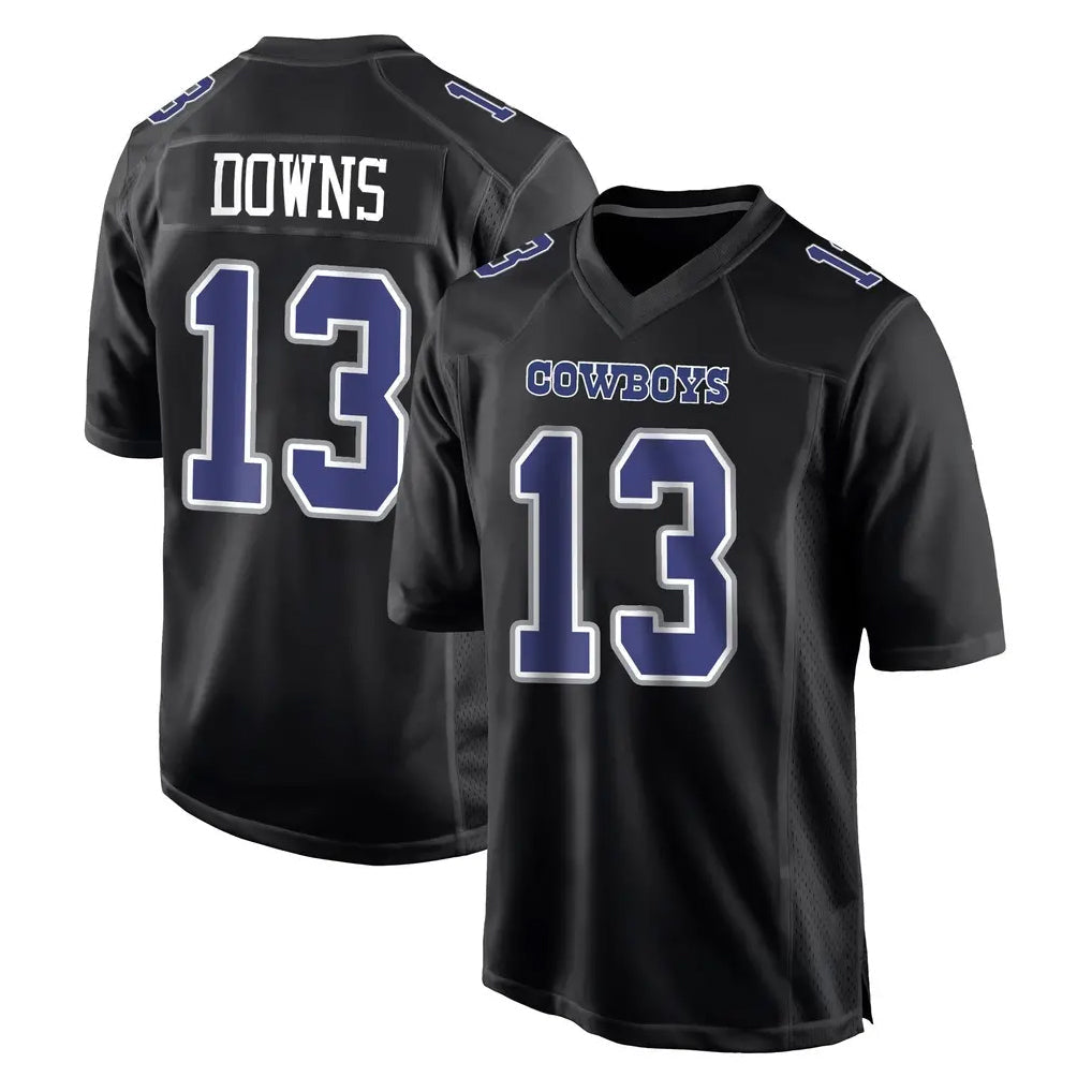 Kooe D.Cowboys #13 Caleb Downs Player Carbon Black Fashion Home Game Stitched Jerseys