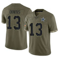 Kooe D.Cowboys #13 Caleb Downs Player Olive Salute to Service Limited Game Stitched Jerseys