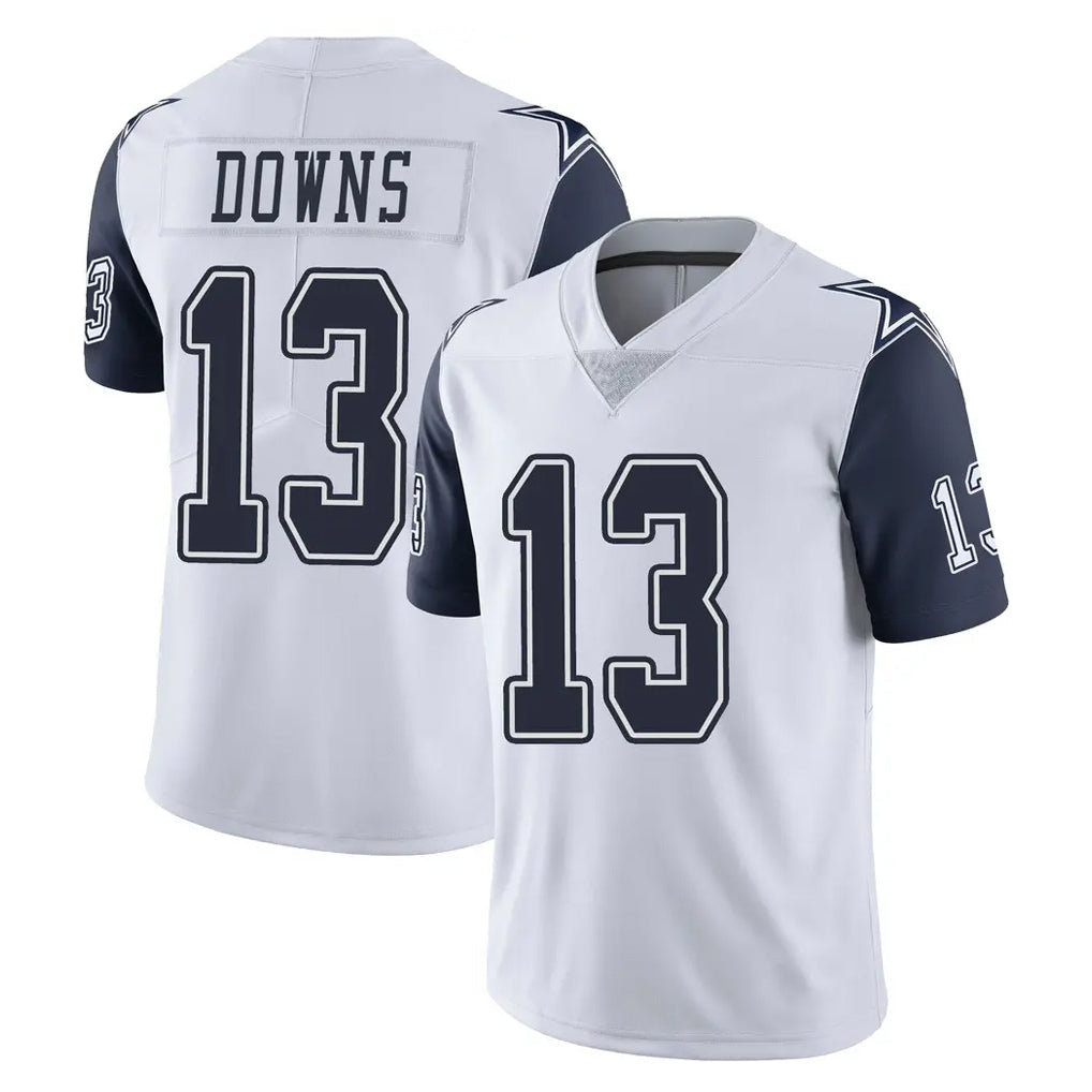 Kooe D.Cowboys #13 Caleb Downs Player White-Navy Limited Color Rush Vapor Untouchable Home Game Stitched Jerseys