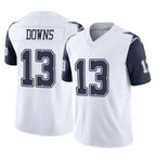 Kooe D.Cowboys #13 Caleb Downs Player White-Navy Limited Vapor F.U.S.E. Home Game Stitched Jerseys